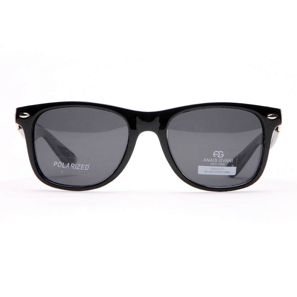 AG Classic Wayfarer Frame Sunglasses - Black/Dark Grey