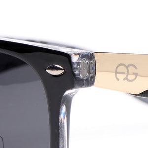 AG Classic Wayfarer Frame Sunglasses - Black/Dark Grey