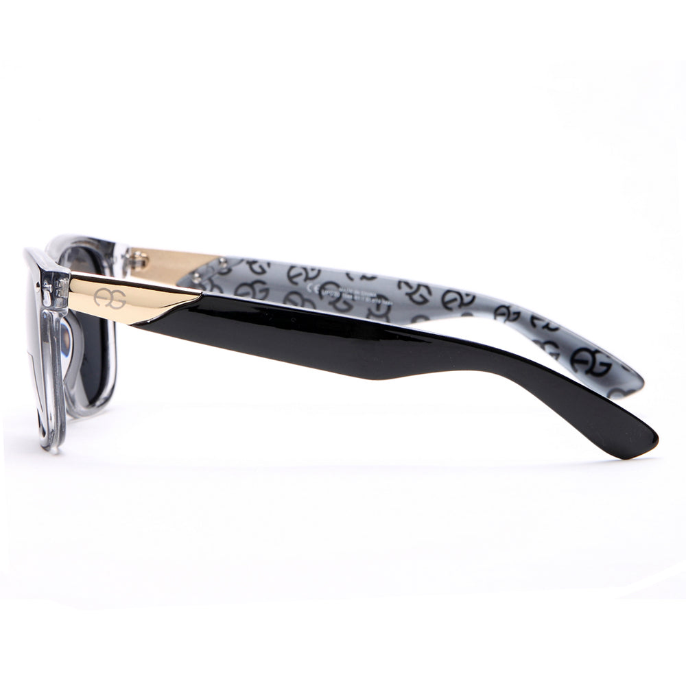 AG Classic Wayfarer Frame Sunglasses - Black/Dark Grey