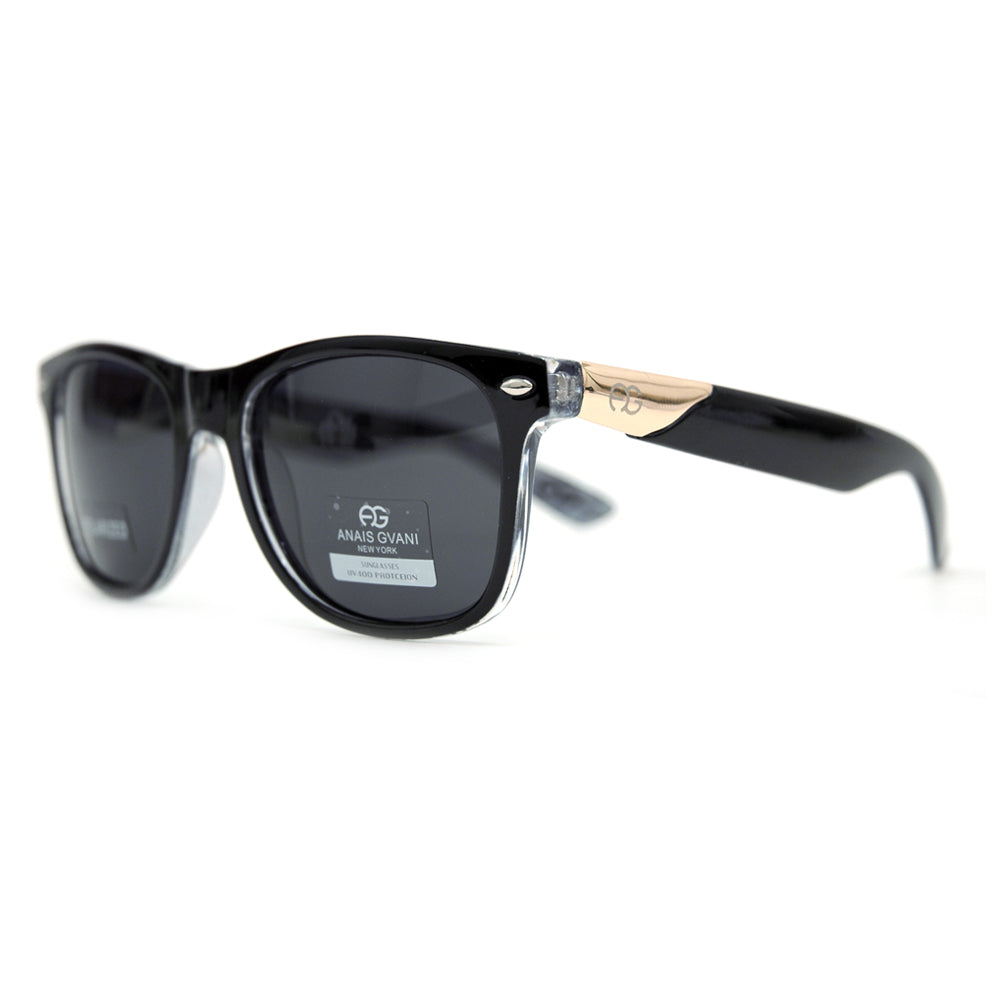 AG Classic Wayfarer Frame Sunglasses - Black/Dark Grey