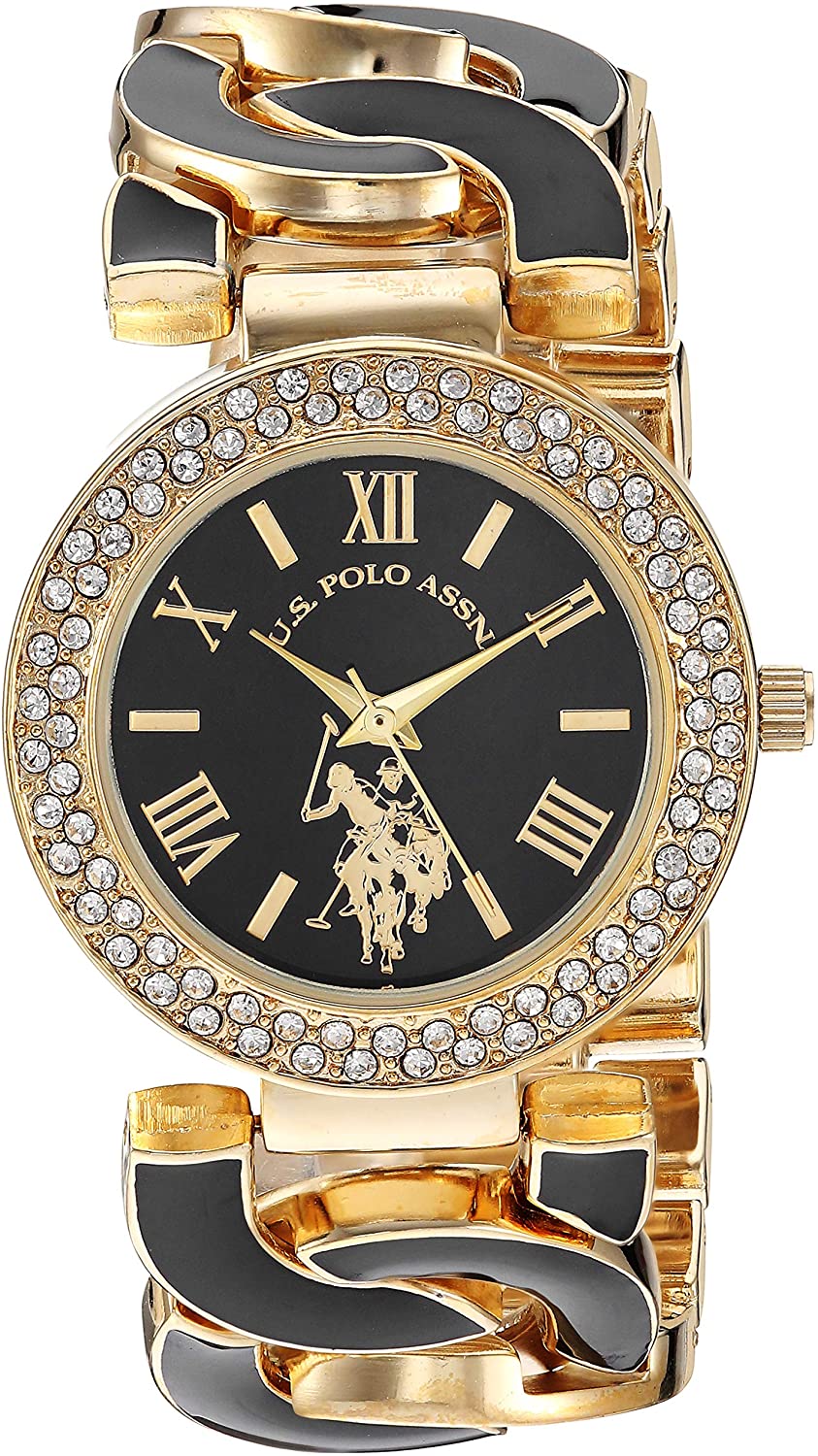 U.S. Polo Assn. Women's Analog Quartz Watch with Alloy Strap, Gold, 24