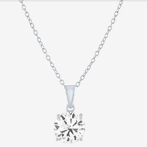 Limited Time Special! Womens Lab Created White Sapphire Sterling Silver Pendant Necklace