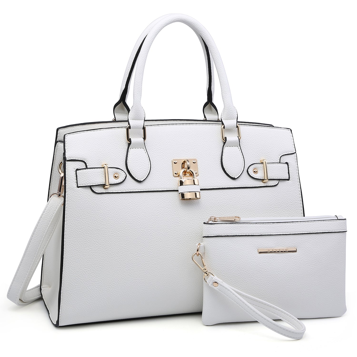 Dasein padlock satchel on sale handbag