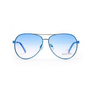 AG Women's Classic Aviator Sunglasses w/ Logo Accent on Side - Baby Blue