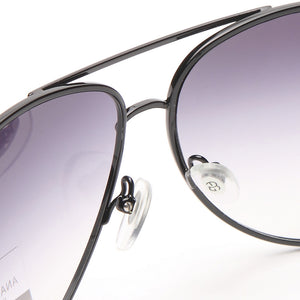 AG Women's Classic Aviator Sunglasses w/ Logo Accent on Side - Black
